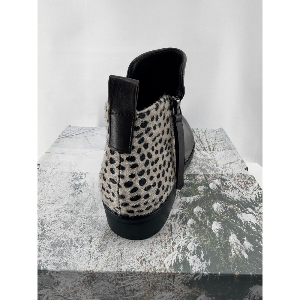 Mafulus Ankle Boots Womens 9.5 Brown Faux Leather Cheetah Calf Hair Side Zip - Picture 9 of 13